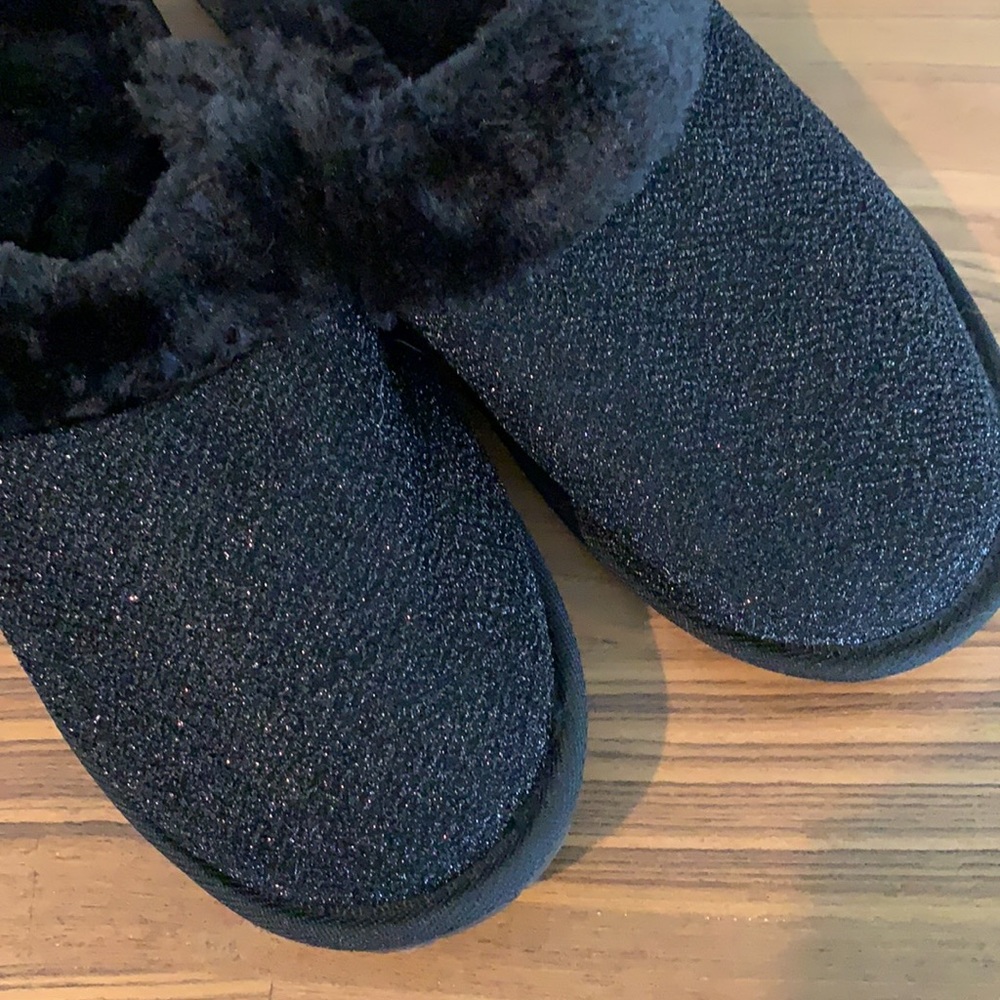 New Hounds Black Glitter Scuff Slippers Size 9/10 - Picture 7 of 7